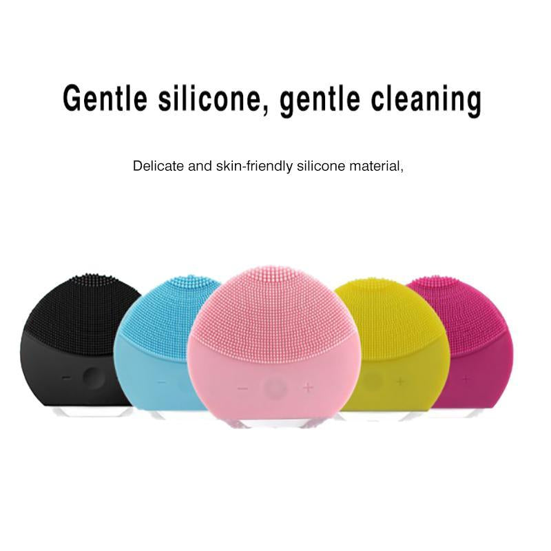 Electric Silicone Facial Brush Skin Care Face Brush Ultrasonic Vibration Pore Cleansing Washer Blackhead facial cleansing brush_4