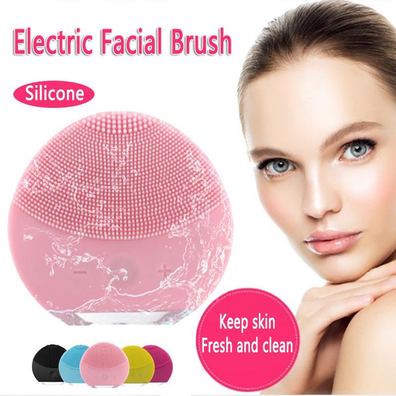 Electric Silicone Facial Brush Skin Care Face Brush Ultrasonic Vibration Pore Cleansing Washer Blackhead facial cleansing brush_0